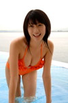 Rating: q Score: 1 Tags: 1girl bikini bra breasts brown_hair cleavage dripping fog hanging_breasts hara_mikie japanese large_breasts laughing leaning_forward long_hair photo pool smile squeezing standing swimsuit underwear water waves wet