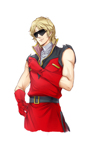 Rating: s Score: 5 Tags: 1boy belt blonde_hair char_aznable gloves gundam male_focus military military_uniform quattro_bajeena simple_background solo styx16 sunglasses uniform zeta_gundam