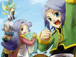 Rating: s Tags: 1boy 3girls albert_(tales) aqua_eyes aqua_hair blue_eyes blush bodysuit breasts cleavage closet cloud coat creature dark_skin dio_(tales) dress etos eyes_closed headband headgear kuruuru long_hair mel_(tales) midriff multiple_girls necklace open_mouth pants ponytail purple_hair ring rondorine_e._effenberg scarf short_hair shorts sky tales_of_(series) tales_of_phantasia tales_of_phantasia:_narikiri_dungeon_x wings wink