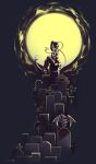 Rating: q Score: 3 Tags: 1girl blue_skin cemetery leviathan_(skullgirls) monster_girl moon skullgirls squigly_(skullgirls) tagme tombstone undead zombie