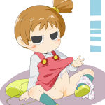 Rating: e Score: 15 Tags: 1girl ayame_(jewelpet) black_eyes blush blush_stickers brown_hair cello_(20000) empty_eyes female hair_bobbles hair_ornament handbag highres jewelpet_(series) jewelpet_happiness loli looking_at_viewer navel panties panties_around_leg ponytail pussy sanrio sega shoes short_hair short_ponytail side_ponytail sitting socks solo spread_legs uncensored underwear