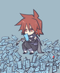 Rating: s Score: 2 Tags: blood brown_eyes brown_hair chibi ink kratos_aurion male_focus paintbrush short_hair simple_background solo tales_of_(series) tales_of_symphonia