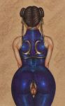 Rating: e Score: 11 Tags: 1girl anus ass back bare_shoulders bodysuit brown_hair capcom chun-li crotchless crotchless_clothes double_bun edithemad from_behind no_panties pussy solo street_fighter thigh_gap uncensored