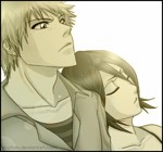 Rating: s Tags: bleach couple kuchiki_rukia kurosaki_ichigo monochrome