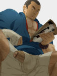 Rating: e Score: 2 Tags: bara censored facial_hair foreskin leg_hair male_focus muscle partially_clothed penis