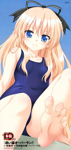 Rating: s Score: 8 Tags: blonde_hair blue_eyes bow feet highres mayoi_neko_overrun! pov_feet swimsuit tagme umenomori_chise