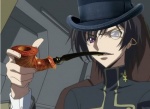 Rating: s Score: 17 Tags: black_hair code_geass formal hat lelouch_lamperouge monocle photoshop pipe purple_eyes top_hat