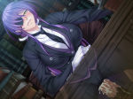 Rating: e Score: 13 Tags: 1boy 1girl black_lilith blush book breasts butler censored chair clothed_sex cum cum_in_pussy erect_nipples eyepatch formal game_cg gloves hetero kagami_hirotaka large_breasts long_hair necktie onmyou_kishi_towako open_mouth orgasm penis purple_hair sex shiki_reika sitting sitting_on_person suit sweat table through_clothes vaginal yellow_eyes