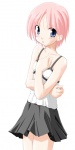 Rating: s Tags: 1girl artist_request blue_eyes pink_hair short_hair skirt solo standing tagme