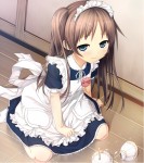 Rating: s Score: 34 Tags: blue_eyes blush broken brown_hair cup cura kneeling maid maid_headdress monobeno sawai_natsuha tagme
