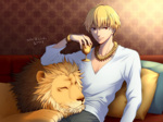 Rating: s Tags:   animal big_cat blonde_hair fate/stay_night fate_(series) gilgamesh lion male yuikaoru