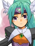 Rating: s Score: 1 Tags: choutako feathers green_hair headband hydra_(ufo_princess_valkyrie) jewelry long_hair pendant ponytail purple_eyes ufo_princess_valkyrie