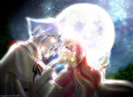 Rating: s Score: 2 Tags: 1boy 1girl alcohol blue_hair champagne eye_contact full_moon lens_flare lina_inverse long_hair moon night outdoors red_hair short_hair slayers starry_sky zelgadiss_graywords zellina
