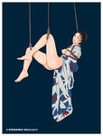 Rating: e Score: 11 Tags: 1girl 2013 bdsm black_hair bondage bottomless bound breasts brown_eyes dated highres japanese_clothes kikikaikai kimono nipples open_clothes open_kimono original rope shibari short_hair solo suspension