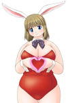 Rating: q Score: 4 Tags: animal_ears breasts bunny_ears bunny_girl bunnysuit cleavage heart kato_hayabusa plump smile