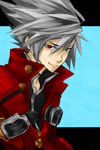 Rating: s Score: 3 Tags: arc_system_works blazblue heterochromia highres male_focus ragna_the_bloodedge smile white_hair