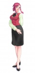 Rating: s Tags: dress e-jin glasses kazami_mizuho large_breasts onegai_teacher red_hair shoes teacher