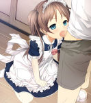 Rating: e Score: 178 Tags: 1boy 1girl apron blue_eyes brown_hair cum cum_in_mouth cup cura decensored fellatio flat_(company) game_cg gloves hair_ornament highres loli long_hair maid maid_headdress monobeno oral sawai_natsuha sitting teacup twintails uncensored white_gloves white_legwear