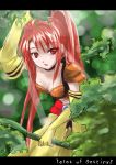 Rating: s Score: 2 Tags: 1girl belt bow_(weapon) breasts choker elbow_gloves forest gloves long_hair midriff nanaly_fletch nature open_mouth red_eyes red_hair short_shorts shorts tales_of_(series) tales_of_destiny_2 twintails weapon