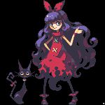 Rating: s Tags: cat hair_bow pixel_art purple_hair transparent_background uruchimai