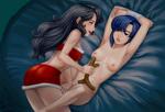 Rating: e Score: 7 Tags: 2girls antlers arm armpits bare_shoulders bed black_hair blue_eyes blue_hair breasts christmas dress evil eye_contact fingering fire_emblem fire_emblem:_rekka_no_ken legs lips lipstick long_hair looking_at_another lying makeup midriff multiple_girls nipples nude santa_costume short_hair skirt sonia_(fire_emblem) spread_legs strapless strapless_dress ursula_(fire_emblem) villain yellow_eyes yuri