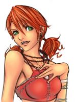 Rating: s Score: 1 Tags: 1girl arcbuncle breasts final_fantasy final_fantasy_xiii green_eyes oerba_dia_vanille red_hair twintails