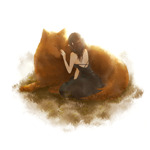 Rating: s Tags: bella_swan black_dress brown_hair dress fur jacob_black petting sitting the_twilight_saga werewolf wolf