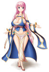 Rating: s Score: 30 Tags: 1girl bare_shoulders breasts cleavage curvy female highres huge_breasts isel loincloth long_hair low-tied_long_hair midriff navel ninlil original panties pink_hair purple_eyes shoes simple_background smile solo standing underwear white_background