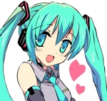 Rating: s Score: 4 Tags: aqua_eyes aqua_hair hatsune_miku heart microphone smile solo tagme vocaloid