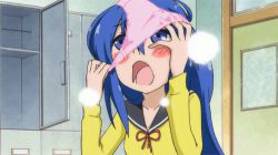 Rating: s Score: 23 Tags: 2girls animated animated_gif bandou_marimo classroom multiple_girls panties school_uniform teekyuu underwear what window
