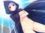 Rating: e Score: 19 Tags: 1girl areolae breasts cape censored crossed_arms game_cg large_breasts legs looking_at_viewer motosaka_maya navel nipples nude pink_eyes purple_hair pussy root_harem! sayori serious sky solo standing sunlight thighs