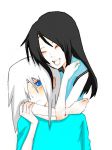 Rating: s Score: 2 Tags: ^_^ black_hair blue_eyes blush eyes_closed frown happy hug jpeg_artifacts long_hair open_mouth pale_skin photoshop source_request white_hair