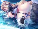 Rating: e Tags: 1girl anal anus aozora_stripe blush braid breasts brown_hair censored eyes_closed game_cg large_breasts long_hair moon night nipples open_mouth panties penis piromizu purple_panties pussy sawatari_kyouko underwear water wet