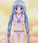 Rating: s Score: 12 Tags: bikini blue_hair child glasses highres long_hair nagatsuka_saki plait purple_eyes rou-kyuu-bu! smile swimsuit