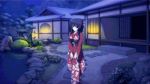 Rating: q Score: 31 Tags: animated animated_gif black_hair extra_eyes japanese_clothes kimono monster_girl moon red_eyes solo spider spider_girl tagme transformation web