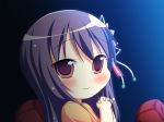 Rating: s Tags: 1girl arihara_nodoka chibi food game_cg narumi_suzune purple_eyes purple_hair solo tojita_sekai_no_tori_colony