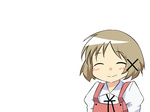 Rating: s Score: 3 Tags: 1girl blush brown_hair eyes_closed hair_ornament hairpin hidamari_sketch school_uniform shellmound sherumaa_(shellmound) short_hair simple_background smile solo upper_body white_background yuno