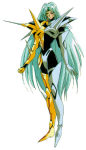 Rating: s Tags: 1girl 90s aqua_hair armor bodysuit cross_(iczelion) cyborg hirano_toshihiro iczelion iczer_(series) long_hair official_art oldschool solo standing very_long_hair white_background