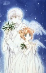 Rating: s Tags: card_captor_sakura couple flower glasses kinomoto_sakura tsukishiro_yukito white wings