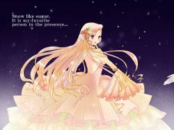 Rating: s Score: 2 Tags: blue_eyes code_geass dress euphemia_li_britannia female flower hair_ornament long_hair looking_back open_mouth solo tourin_fuwa