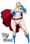 Rating: s Score: 31 Tags: 1girl belt blonde_hair blue_eyes blue_shoes boots breasts butcha-u cape cleavage cleavage_cutout covered_navel dc_comics english gloves kryptonian large_breasts leotard lips one_eye_closed open_mouth power_girl short_hair simple_background smile solo white_background wide_hips
