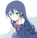 Rating: s Tags: 1girl artist_request blue_hair long_hair looking_at_viewer love_live!_school_idol_project school_uniform sonoda_umi yellow_eyes