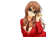 Rating: s Tags: Female, Glasses, Long Hair, Brown Hair, Sunglasses, Brown Eyes, Jacket, Tie, Tenhiro Naoto, Solo, Smile