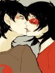 Rating: s Tags: Female, Male, Glasses, Black Hair, Short Hair, Kiss, Eyes Closed, Horns, Tongue, Duo, Human, Homestuck, Terezi Pyrope, Karkat Vantas