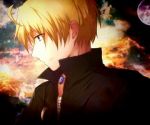 Rating: s Tags: Male, Fanart, Blue Eyes, Moon, Short Hair, Blonde Hair, Sky, Axis Powers: Hetalia, United States, Pixiv, Solo, Smile, Side View, Allied Forces, Fanart From Pixiv, Pixiv Id 535889