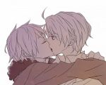 Rating: s Tags: Couple, Male, Short Hair, Yaoi, Kiss, Blonde Hair, Axis Powers: Hetalia, United States, United Kingdom, White Background, Studio Deen, Duo, Simple Background, Pixiv Id 1823815