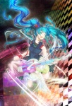 Rating: s Tags: Female, Twin Tails, Hatsune Miku, Long Hair, Vocaloid, Guitar, Musical Instrument, Dynamic Background