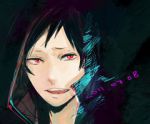 Rating: s Tags: Male, Fanart, Black Hair, Red Eyes, Short Hair, Eyes Closed, Pixiv, Durarara!!, Orihara Izaya, Black Background, Simple Background, Fanart From Pixiv, Pixiv Id 1492840