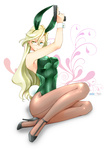 Rating: q Tags: Female, Ecchi, Glasses, Long Hair, Blonde Hair, Costume, Usagimimi, Gun, Weapons, Heterochromia, Kemonomimi, High Heels, Solo, Bunny Outfit, Yagisaka Seto