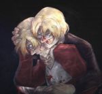 Rating: s Tags: Male, Glasses, Blood, Short Hair, Brothers, Blonde Hair, Dagger, Weapons, Ahoge, Axis Powers: Hetalia, Canada, deviantART, Siblings, Multiple Persona, Black Background, Simple Background, Allied Forces, Psycho, Splatter, Blood Splatter